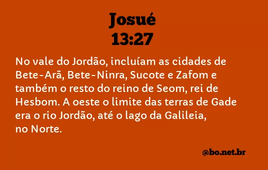 Josué 13:27 NTLH