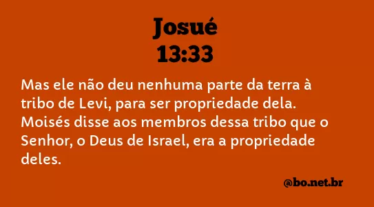 Josué 13:33 NTLH