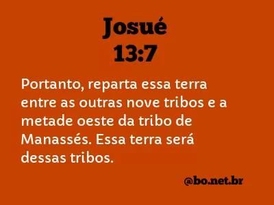 Josué 13:7 NTLH
