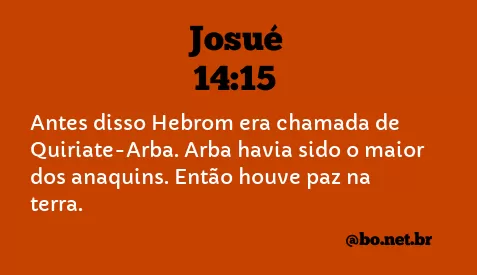 Josué 14:15 NTLH