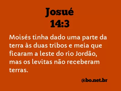 Josué 14:3 NTLH