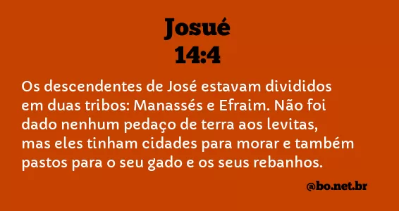 Josué 14:4 NTLH