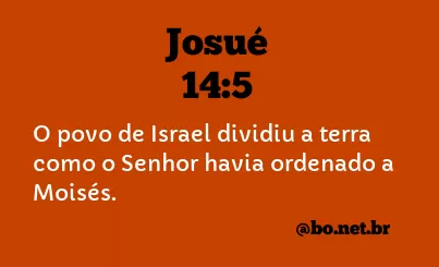 Josué 14:5 NTLH