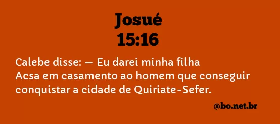 Josué 15:16 NTLH