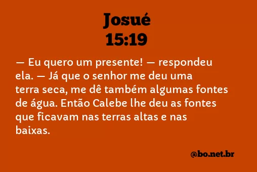 Josué 15:19 NTLH