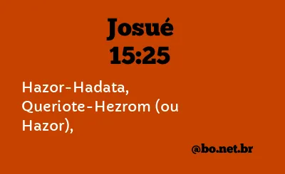 Josué 15:25 NTLH