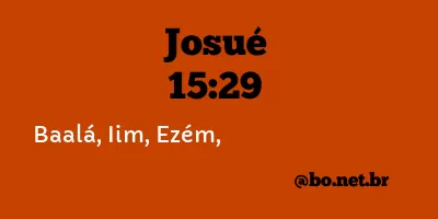 Josué 15:29 NTLH