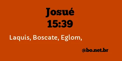 Josué 15:39 NTLH