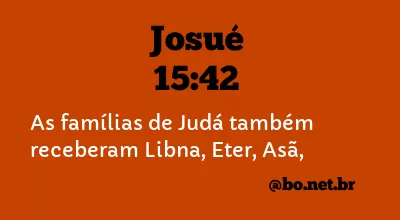 Josué 15:42 NTLH
