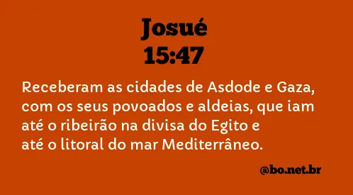 Josué 15:47 NTLH