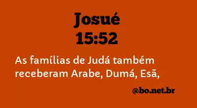 Josué 15:52 NTLH