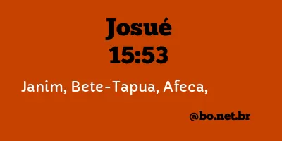 Josué 15:53 NTLH