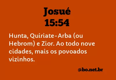 Josué 15:54 NTLH