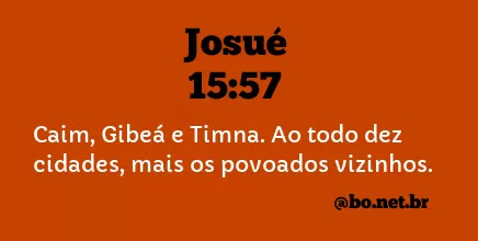 Josué 15:57 NTLH