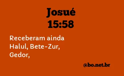 Josué 15:58 NTLH
