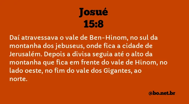 Josué 15:8 NTLH