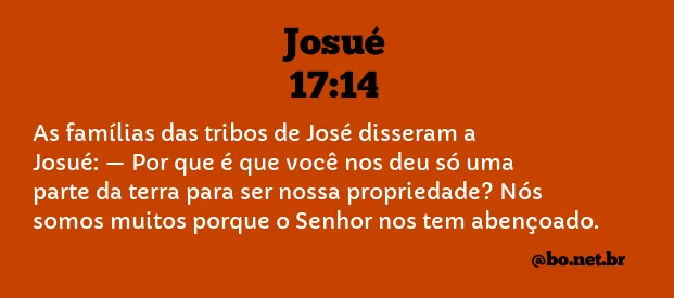 Josué 17:14 NTLH