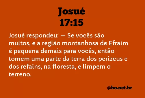 Josué 17:15 NTLH