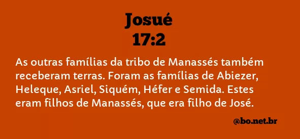Josué 17:2 NTLH