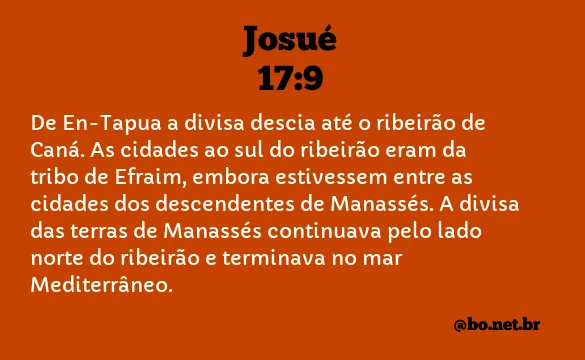 Josué 17:9 NTLH