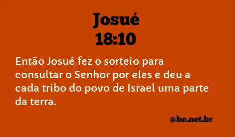 Josué 18:10 NTLH