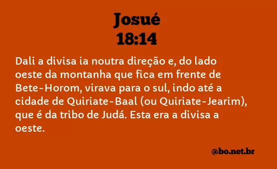 Josué 18:14 NTLH
