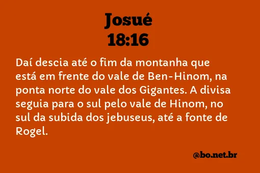 Josué 18:16 NTLH