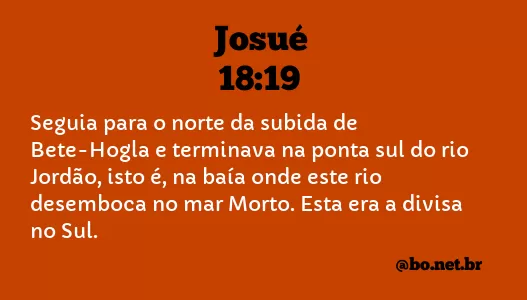 Josué 18:19 NTLH