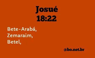 Josué 18:22 NTLH