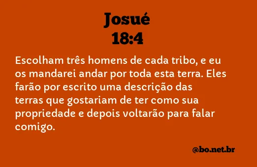 Josué 18:4 NTLH