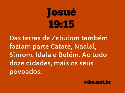 Josué 19:15 NTLH