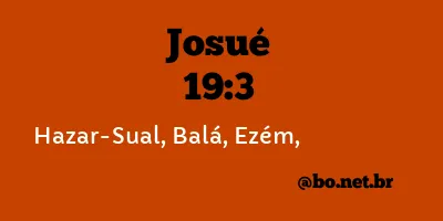 Josué 19:3 NTLH