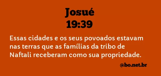 Josué 19:39 NTLH