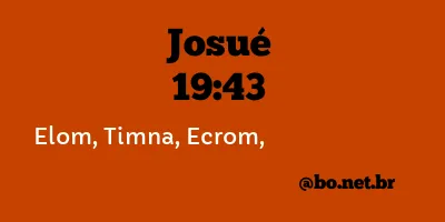 Josué 19:43 NTLH