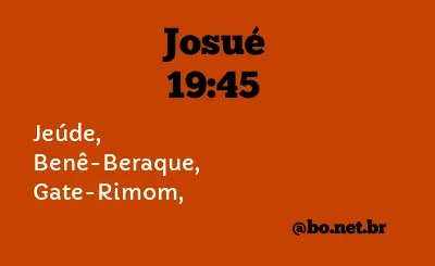 Josué 19:45 NTLH