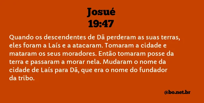 Josué 19:47 NTLH