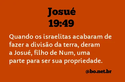 Josué 19:49 NTLH