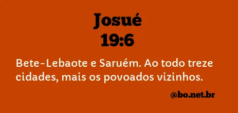 Josué 19:6 NTLH