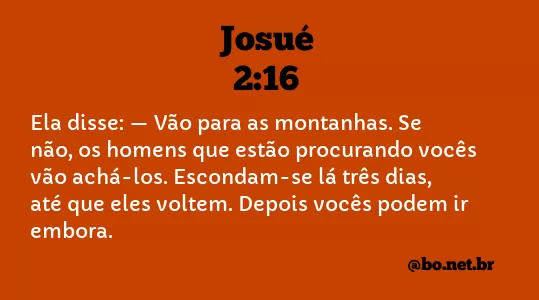 Josué 2:16 NTLH
