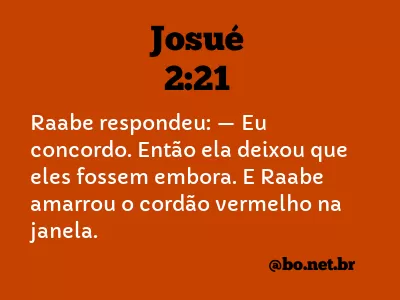 Josué 2:21 NTLH