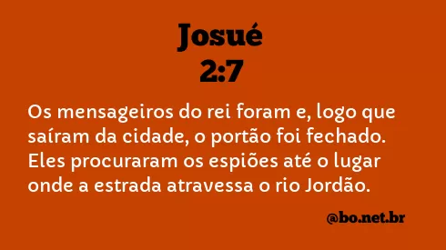 Josué 2:7 NTLH