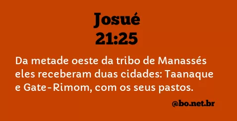 Josué 21:25 NTLH