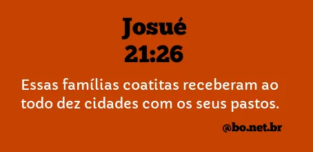 Josué 21:26 NTLH