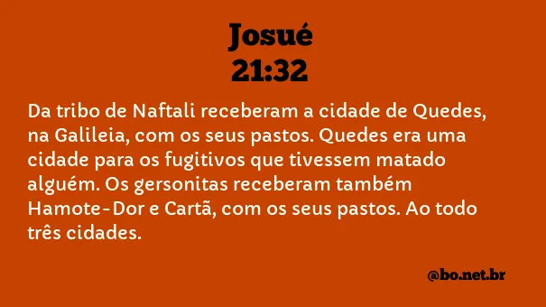 Josué 21:32 NTLH