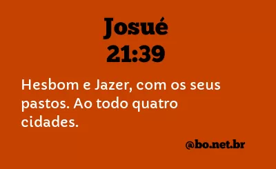 Josué 21:39 NTLH