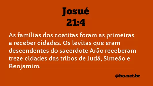 Josué 21:4 NTLH