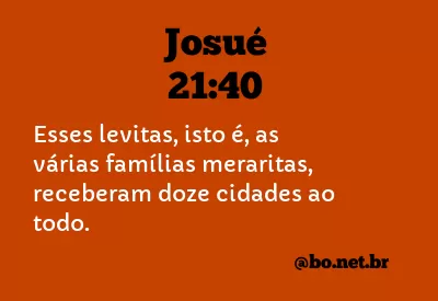 Josué 21:40 NTLH