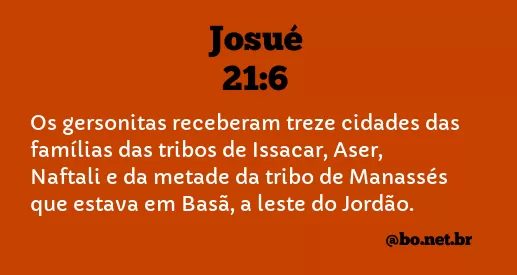 Josué 21:6 NTLH
