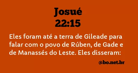 Josué 22:15 NTLH