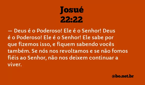Josué 22:22 NTLH